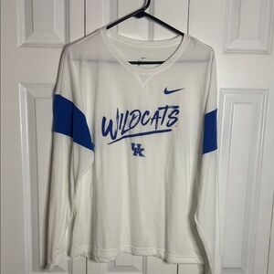Nike White and Blue Wildcats Long Sleeve Shirt